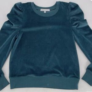 Rebecca Minkoff Janine Teal Velvet Sweatshirt